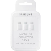 Samsung Micro USB to USB Type C Adaptörü Orjinal 3-Pack EE-GN930KWEGWW thumbnail 1