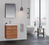 Orka Enez 55 cm Teak Banyo Dolabı Takımı thumbnail 1
