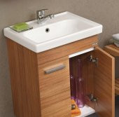 Orka Enez 55 cm Teak Banyo Dolabı Takımı thumbnail 2