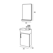 Denko Rio 45 cm MDF Banyo Dolabı Takımı thumbnail 2