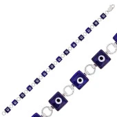 Gümüş Kare Nazar Bayan Bileklik thumbnail 1
