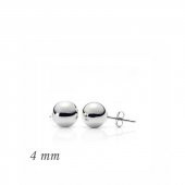 Gümüş Top Küpe - 4 mm thumbnail 2