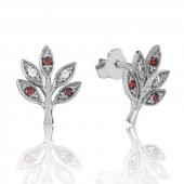 Gümüş Sevgi Dalı Çivili Küpe thumbnail 1