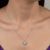 Swarovski Taşlı Gümüş Melek Bayan Kolye thumbnail 1