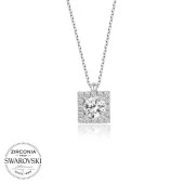 Swarovski Taşlı Gümüş Tektaş Bayan Kolye thumbnail 2