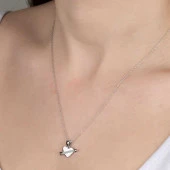 Swarovski Taşlı Gümüş Kalp Bayan Kolye thumbnail 1