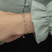 Gümüş Rose Oval Taşlı Bayan Bileklik thumbnail 3