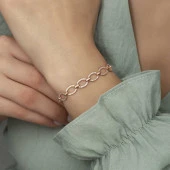 Gümüş Rose Oval Taşlı Bayan Bileklik thumbnail 4