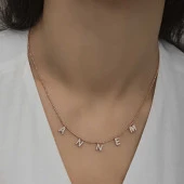 ​Gümüş Rose Annem Yazılı Bayan Kolye thumbnail 4