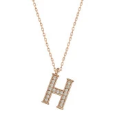 Gümüş Rose H Harfi Kadın Kolye thumbnail 2