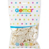Gemar Metalik Balon 100lü Paket Beyaz thumbnail 2