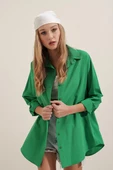 Kadın Oversize Gömlek Yeşil thumbnail 2