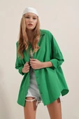Kadın Oversize Gömlek Yeşil thumbnail 6