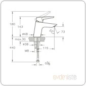 Artema A42440 Solid S Lavabo Bataryası thumbnail 2