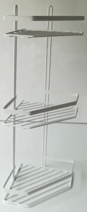 LİDER BEYAZ 3 KATLI BANYO KÖŞE RAFI thumbnail 1