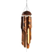 Feng Shui Coconat Bambu Rüzgar Çanı 45 cm Orta Boy thumbnail 1