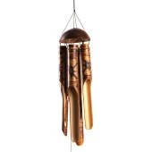 Feng Shui Coconat Bambu Rüzgar Çanı 45 cm Orta Boy thumbnail 3