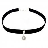 Siyah Renk Kadife Kadın Yonca Choker Kolye thumbnail 1
