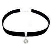 Siyah Renk Kadife Kadın Yonca Choker Kolye thumbnail 3