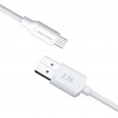 Dramex D21MK Micro USB Data/Şarj Kablosu 2.1A 1mt Beyaz thumbnail 2