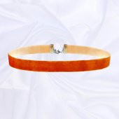 Turuncu Renk Kadın Kadife Choker thumbnail 2