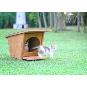 MANDU Ahşap Mini Kedi Evi (Yeni Doğan evi) thumbnail 3