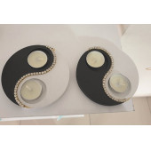 Ying Yang 2'li Ahşap Mumluk thumbnail 1