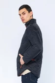 Erkek Slim Fit Dik Yaka Fermuarlı Düğmeli Cepli Kalın Kapitone Şişme Mont thumbnail 3