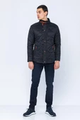 Erkek Slim Fit Dik Yaka Fermuarlı Düğmeli Cepli Kalın Kapitone Şişme Mont thumbnail 11