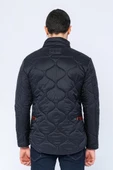 Erkek Slim Fit Dik Yaka Fermuarlı Düğmeli Cepli Kalın Kapitone Şişme Mont thumbnail 4