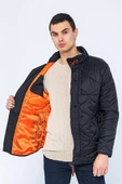 Erkek Slim Fit Dik Yaka Fermuarlı Düğmeli Cepli Kalın Kapitone Şişme Mont thumbnail 10