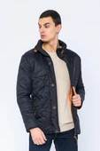 Erkek Slim Fit Dik Yaka Fermuarlı Düğmeli Cepli Kalın Kapitone Şişme Mont thumbnail 6