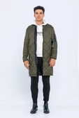 Erkek Regular Fit Kışlık Çok Cepli Çift Yön Fermuarlı Bomber Yaka Uzun Kapitone Şişme Mont thumbnail 8