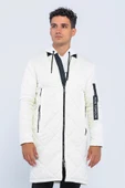 Erkek Regular Fit Kışlık Çok Cepli Çift Yön Fermuarlı Bomber Yaka Uzun Kapitone Şişme Mont thumbnail 11