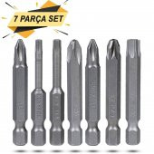 Matkap Bits Uç Vidalama Ucu Düz Yıldız Torx Uç (7 PARÇA) thumbnail 2