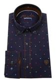 Erkek Slim Fit Puantiyeli Gömlek 59217 thumbnail 3