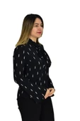 Kadın Yeşil Desenli Bluz BGL-ST00592 thumbnail 6
