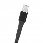 FitPlus Strong ST-111 Micro USB Data/Şarj Kablosu 3A 1mt Örgü - Siyah thumbnail 3