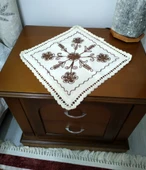 6 Adet Peçete Dantelli El Örme Laseli Peçete (35x35) thumbnail 1