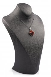 Red Jasper Doğal Taş Piramit Model Kolye thumbnail 2