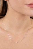 Gümüş  örgü modeli italyan zincir kolye SGTL11809RODAJ thumbnail 3