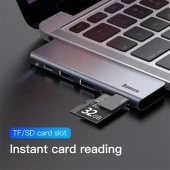 Baseus Harmonica 5in1 Usb Micro Sd Çoklayıcı Adaptör CAHUB-K0G thumbnail 8
