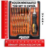 Rico Cırcırlı Mini Tornavida Saatçi Bits Seti Takımı 31 Parça RC2002 thumbnail 7