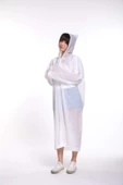Unisex Mor Yağmurluk  Beyaz Tek Ebat thumbnail 1