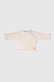 Çıtçıtlı Kapitone Sweatshirt Ekru thumbnail 2