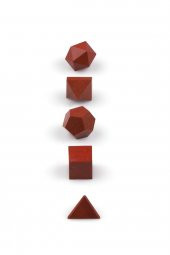Red Jasper Doğal Taş Platonik Set thumbnail 3