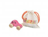 Woodnjoy Hareketli Ahşap Mini araba (pembe) thumbnail 2