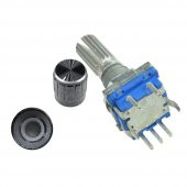 EC11 Rotary Encoder + Pot Başlığı Butonlu 20 Adım Pulse 360 Derece thumbnail 3