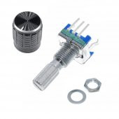 EC11 Rotary Encoder + Pot Başlığı Butonlu 20 Adım Pulse 360 Derece thumbnail 7