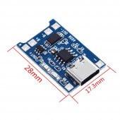 TP4056 Korumalı Lityum Pil Şarj Devresi Micro Usb Batarya thumbnail 7